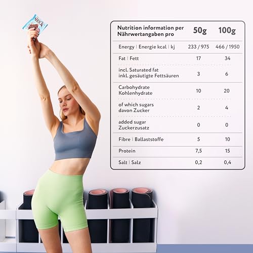 FitnesSHOCK Protein Brownie Snack Mixbox ohne Zucker, Kekse mit 15% Eiweiß, Dunkle Schokolade, sättigende Ballaststoffe, low carb, weiche Konsistenz, 10 Stück х 50g - Schoko und Banane