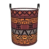 Matériau : le panier à linge africain imprimé tribal est fabriqué en toile de polyester, lin et polyéthylène respectueux de l'environnement, résistant à l'eau, léger, durable et portable.