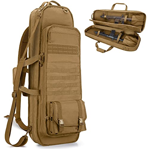 Goburos Tactical Rifle Bag Backpack Fits 36” Rifles, Soft Rifle Case With 3 Magazine Holders, Padded Shoulder Straps, Lockable Zipper And Molle System For Hunting And Shooting #TOP25