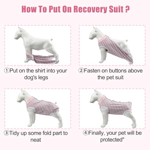 Image of FEimaX Dog Surgery Recovery Suit Female and Male Spay with Pee Hole, Pet Body Suits for Puppy After Spayed, Neuter Surgical Onesie for Small and Medium Dogs Cats, Alternative Bandages E-Collar & Cone