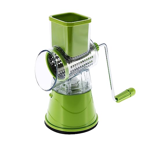 Rallador giratorio manual de acero inoxidable con 3 tambores miniatura 6