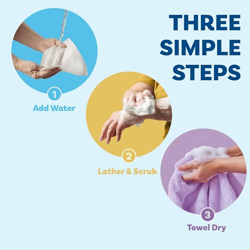 Image of Scrubzz Disposable No Rinse Bathing Wipes - All-in-1 Single Use Shower Wipes, Simply Dampen, Lather, and Dry Without Shampoo or Rinsing (Lavender, 8-Pack)