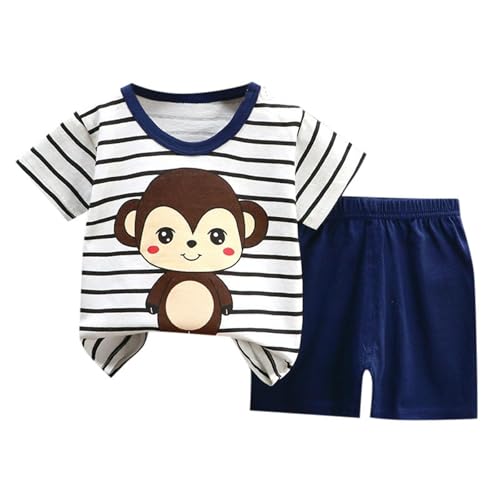 2 Piezas Traje Deportivo para Niños,Conjuntos de Pantalones y Camisetas niños Conjunto ropa infantil bebé Chándal manga corta Deportiva Moda festiva niño Primavera Verano#g B613