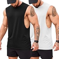 【Gym Vests for Men】The muscle fit tank tops have large arm holes make you training without restrictions, example unencumbered workouts and weightlifting. Round neck sleeveless design highlight your shoulders and arm muscles. 【Anti-friction Design】Tig...