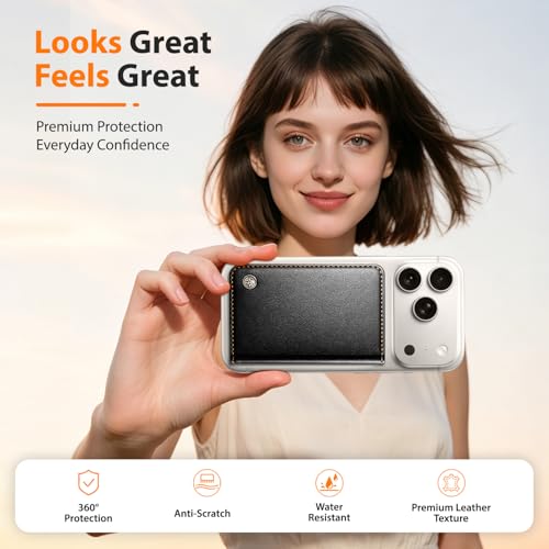 Image of Magnetic Wallet for iPhone, Detachable Magnetic Card Holder Compatible with MagSafe, RFID Blocking Phone Wallet with Kickstand for iPhone 17 /16 /15 /14 /13 /12 Series, Black