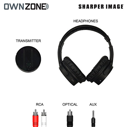 Own Zone by Sharper Image Over Ear TV Headphones, Wireless & Rechargeable, Compatible with TV, AUX, RCA, and Optimal Connections Transmits up to 100ft Range - Thumbnail 5