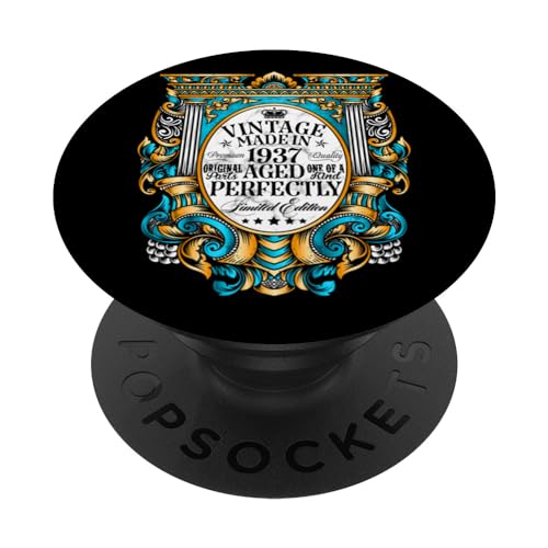 Decoraciones vintage de 87 cumpleaños vintage de 1937 87 cumpleaños PopSockets PopGrip Intercambiable