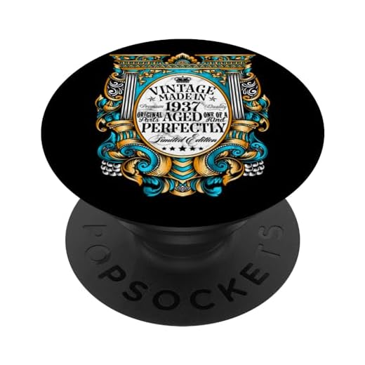 Decoraciones vintage de 87 cumpleaños vintage de 1937 87 cumpleaños PopSockets PopGrip Intercambiable