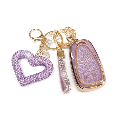 Funda para llave Chevy con llavero de corazón de diamante y accesorios de TPU para coche