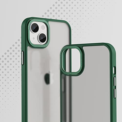 Image of Vaku Luxos Trans Armor for iPhone 14 Plus Cover Case, 6 Feet Drop, Metal Ring Camera Protection, Shockproof, Scratch Resistant, Slim, Compatible with iPhone 14 Plus Back Cover - Green