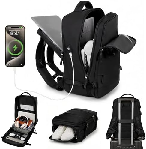 Mochila Viagem Avião Grande Feminina Masculina, Mochila Para Note...