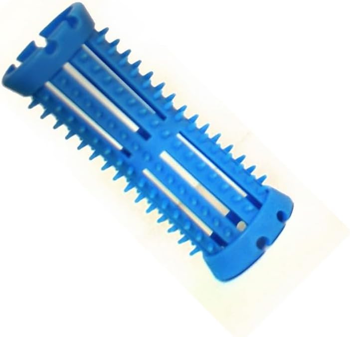 Head Jog Plastic Hair Rollers 12 x 30mm Blue with 12 Free Pins - Heat Free Hair Curlers For All Hair Types