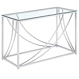 Coaster 720499-CO Glass Top Console Table, Chrome