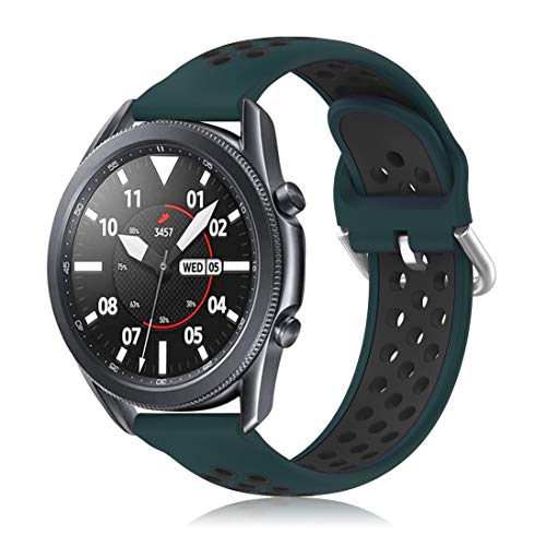 Laband Band Compatible with Samsung Galaxy Watch 3 45mm, 22mm Silicone Breathable Bands Replacement for Sumsung Galaxy Watch 46mm / Gear S3 Frontier, Classic Watch