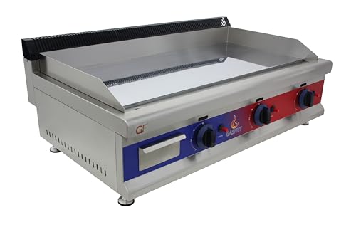 GASFRIT Plancha industrielle en chrome dur pour cuisine professionnelle, acier inoxydable, gaz ou électrique, allumage piézoélectrique, tiroir...