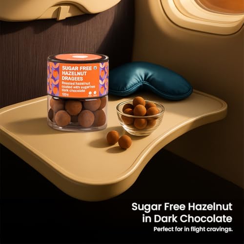 Image of Entisi Nutties Chocolates - Sugar Free Dark Hazelnut Chocolate Coated Dragees Jar - No Added Sugar - Keto Friendly Chocolate Snack - Gift Jar, Ideal for Gifting, Celebrations & Everyday Treats 120g