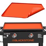 MBYLOEBA 28 Inch Griddle Cover Mat for Blackstone, All-Season Protection Against Dirt & Rust, Food Grade Silicone Grill Mat (Orange)