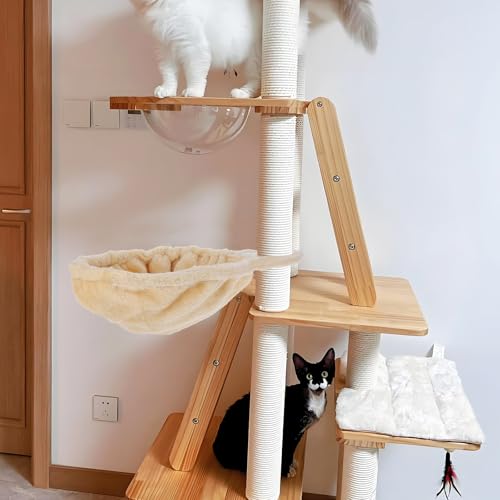 Hamac pour chat en tissu doux pour arbre à chat ergonomique et repos maximal - 6