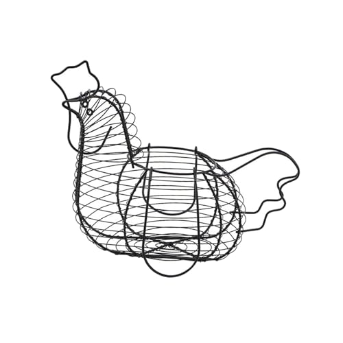MagiDeal Cesta de metal para huevos de gallina, cesta de almacenamiento de huevos de gallina de alambre metálico