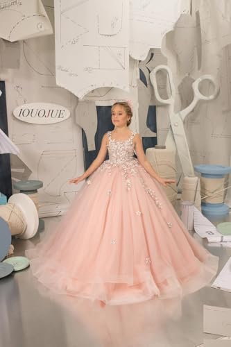 Flower Girl Dress Lace Appliques - First Communion Dress Tulle Ball Gown for Girls2