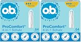 o.b. ProComfort normal 4-in-1 Schutz Tampons (1 x 64 Stk) Mit Extra Sanfter Spitze für Einfaches Einführen und Bis Zu 100% Auslaufschutz Ideal Für Sport und Alltag (Packung mit 2)