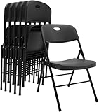 【Robuste et hydrofuge】L'assise et le dossier sont fabriqués en plastique perforé de haute qualité et sont hydrofuges. La structure entièrement en acier, avec des charnières doubles et des supports transversaux soudés, renforce la stabilité. Ils peuvent supporter un poids maximal de 150 livres, ce qui assure la stabilité et la sécurité en toute occasion.