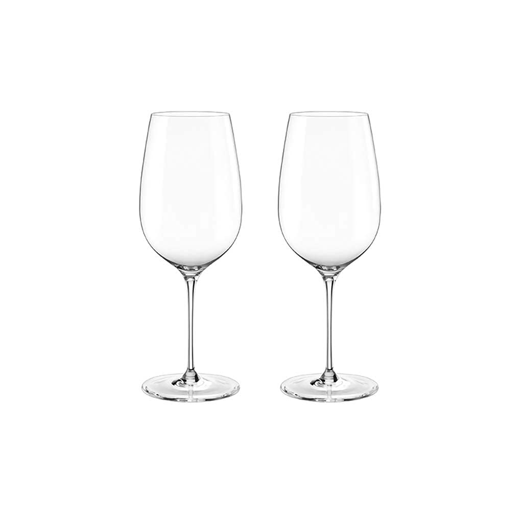 QUNINE Copas de Vino Tinto Copas de Vino Grandes Juego de 2 Copas de Vino Transparentes sopladas a Mano Regalo de degustación de Vino Premium para Bodas (Color: B) (C)