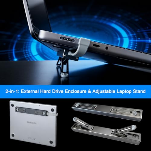 Caja externa M.2 SSD con soporte para laptop gris miniatura 3