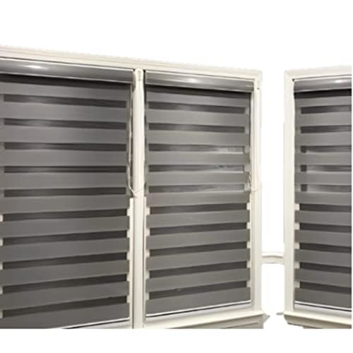 Funky Day and Night Blinds Zebra Roller Blind Double Layer Fabric Curtains for Window and Door Easy Fix with Installation Accessories | Drilling and No Drilling | Transparent and Opaque Shades