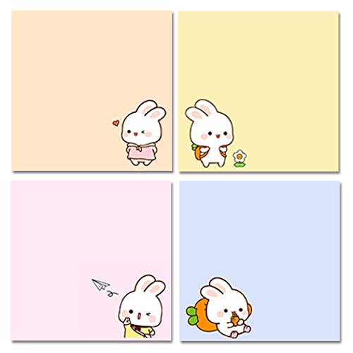 4 Pack 80Sheets Per Pack 3.15x3.15in Self-Stick Note Pads, Kawaii Sticky Notes,Cute Sticky...