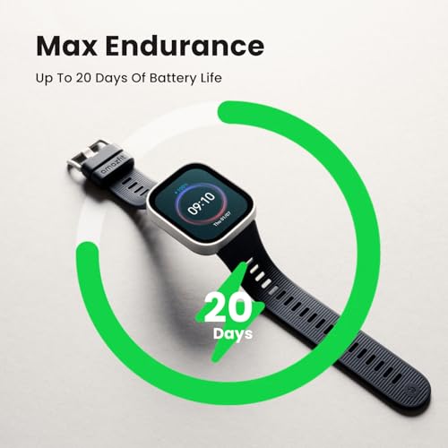 Image of Amazfit Bip Max 50mm Smartwatch, 2.07 inch AMOLED Display, 20 Days of Battery, GPS, 4GB Storage, Offline Maps, Fitness Tracker, Hybrid Training, 150+ Sports, HYROX Mode, 5 ATM for Android & iPhone, Gray