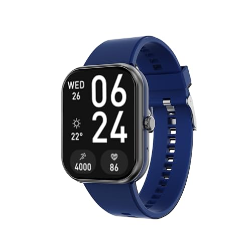Image of GIZMORE Ultra Max 2.01 Inch Always-On-Big Display | 600 NITS Brightness & Split Screen | Rotating Crown| AI Voice Assistance | Health Suite | Bluetooth Calling Smart Watch for Men and Women (Blue)