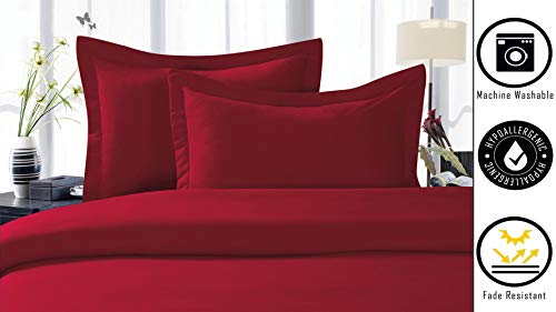 Luxury Ultra-Soft Premium Hotel Quality 2-Piece Pillow Shams Microfiber Double Brushed Wrinkle Resistant, King Size, Burgundy #TOP2