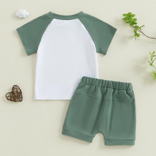 MoZiKQin Baby Boy Summer Clothes Cute Letter Print Short Sleeve Tshirt and Shorts Set Toddler Summer Outfits for Boys3