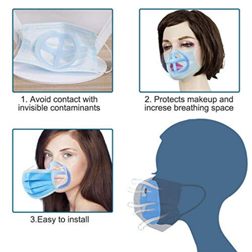 gazechimp Suporte De Proteção Para Batom 5/10 Reutilizável 3D Para Máscara Facial Respirável - Azul