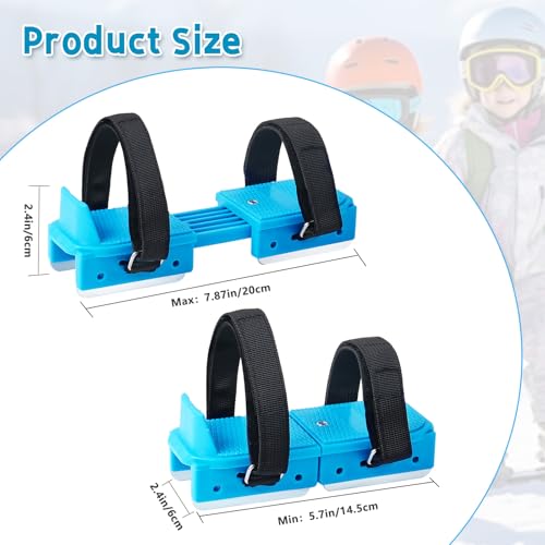 Toddler Ice Skates, Kids Adjustable Double Runner Ice Skates with Hook and Loop Fastener Straps, Blue Double Blade Ice Skates for Winter Toddler Training Shoes Beginner (1)