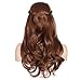 Deifor Long Brown Wavy Synthetic Hair with Braid Updo Buns Wig for Women Cosplay Wigs (Light Brown)