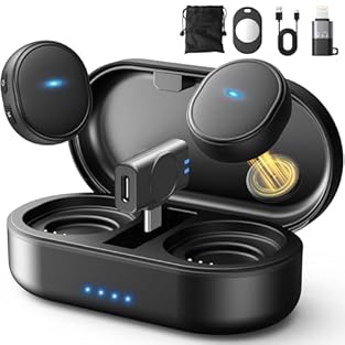 【Smart One-Click AI Noise】 This wireless microphone for iPhone features Smart One-Click AI Noise Control with a multi-layer AI noise cancellation system and real-time audio processing. Switch between High-Fidelity Mode for natural, low-distortion voc...
