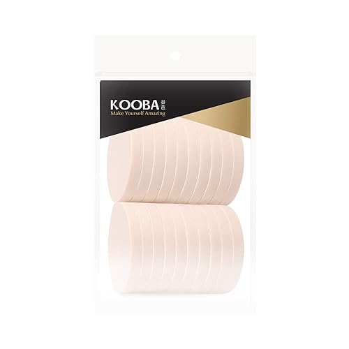 Miniatura 4 de KOOBA - 20 esponjas redondas de polvo de maquillaje, sin látex, desechables, para belleza, aplicador cosmético, soplos faciales para base impecable,