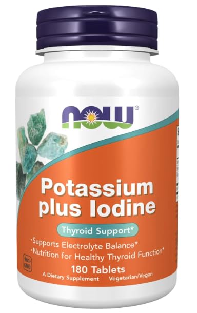 Potasio más yodo, sin gluten, 180 tabletas