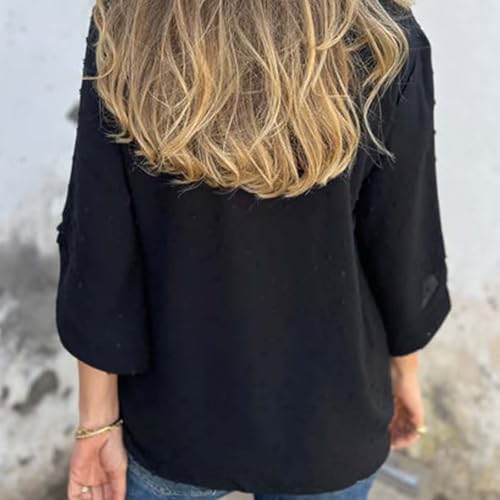 Round Neck Embroidered Large Cuffs Casual Shirt, 2025 Summer