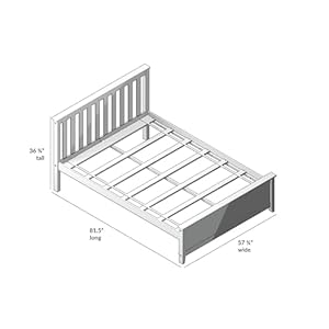 Max & Lily Full Size Bed Frame with Slatted Headboard, Solid Wood Platform Bed for Kids, No Box Spring Needed, Easy Assembly, Blue Max Lily Full Size Bed Frame with Slatted Headboard Solid Wood Platform Bed for Kids No Box Spring Needed Easy Assembly Blue