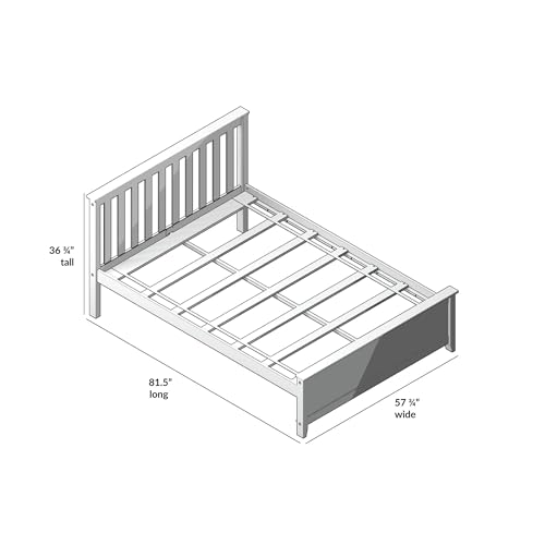Max-Lily-Full-Size-Bed-Frame-with-Slatted-Headboard-Solid-Wood-Platform-Bed-for-Kids-No-Box-Spring-Needed-Easy-Assembly-Blue Max Lily Full Size Bed Frame with Slatted Headboard Solid Wood Platform Bed for Kids No Box Spring Needed Easy Assembly Blue