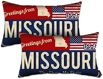 Missouri Throw Pillow Cover 12x20 Set of 2, Missouri Decor Gift S...