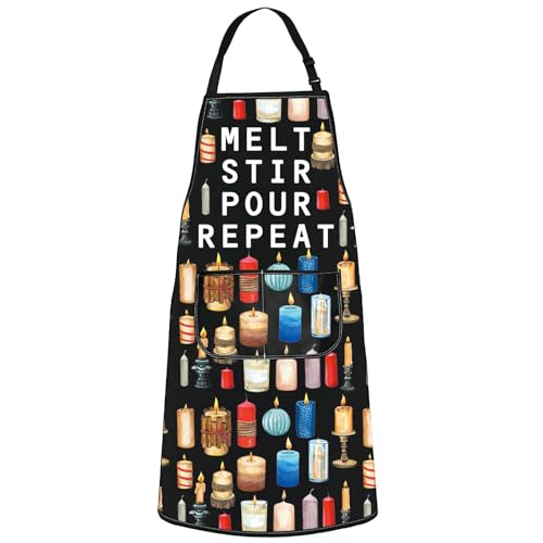 JNIAP Candle Making Apron Candle Lover Gift Candle Maker Gift Crafter Apron Candle Lady Apron Melt Stir Pour Repeat Gifts (MELT STIR ap)