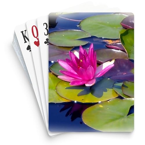 CafePress Pink Water Lily Standard Size Playing Cards