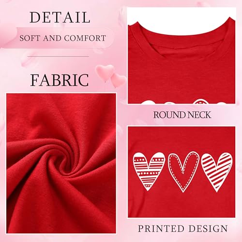 Image of Ithalt Kids Valentine Shirt Girls Valentines Shirts Cute Heart Graphic Long Sleeve Tee Tops 4-14y