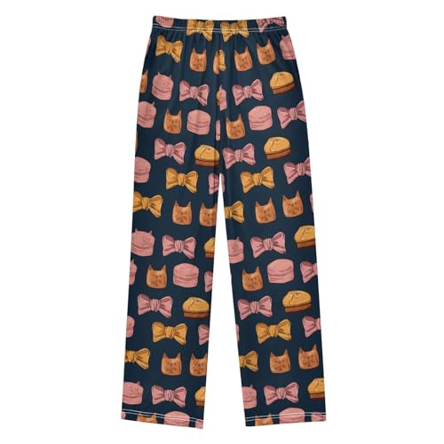 Pajama Pants Lounge Sleep PJ Bottoms Sleepwear Elastic Waist Drawstring S Bow2