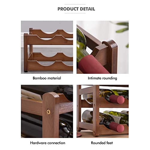 Soporte de vino TOMYEUS para 6 botellas madera miniatura 6