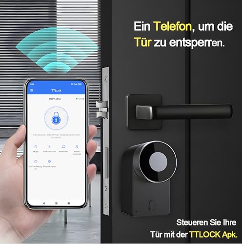 M.I.C. Smart Lock Bluetooth Türschloss, schlüsselloser Zutritt per App, kompatibel mit TTLock, Alexa & Google Home, einfache Installation ohne Bohren, Smart Home Integration – Bild 3